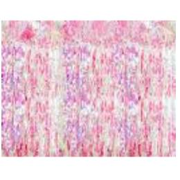 Party curtain, pink iridescent, 100x200cm (1 pkt / 1 pc.)