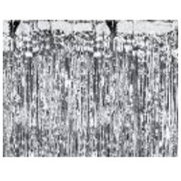 Party curtain, silver, 100x200cm (1 pkt / 1 pc.)