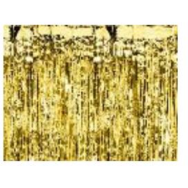 Party curtain, gold, 100x200cm (1 pkt / 1 pc.)