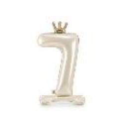 Standing foil balloon number ''7'', 84 cm, light cream (1 pkt / 1 pc.)