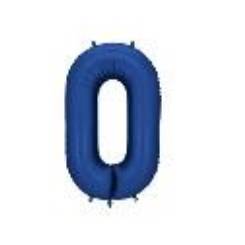 Foil Balloon Number ''0'', 86cm, navy blue (1 pkt / 1 pc.)