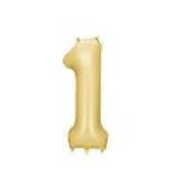 Foil balloon Number ''1'', 86 cm, gold. (1 pkt / 1 pc.)