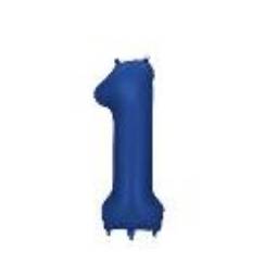 Foil Balloon Number ''1'', 86cm, navy blue (1 pkt / 1 pc.)