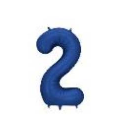 Foil Balloon Number ''2'', 86cm, navy blue (1 pkt / 1 pc.)