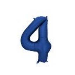 Foil Balloon Number ''4'', 86cm, navy blue (1 pkt / 1 pc.)