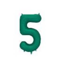 Balon foliowy Cyfra ''5'', 86cm, butelkowa zieleń (1 pkt / 1 pc.)