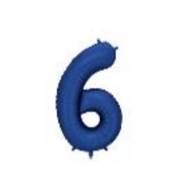 Foil Balloon Number ''6'', 86cm, navy blue (1 pkt / 1 pc.)