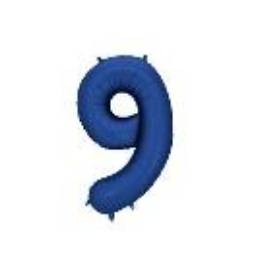 Foil Balloon Number ''9'', 86cm, navy blue (1 pkt / 1 pc.)