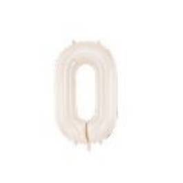 Foil Balloon Number ''0'', 86cm, light warm grey (1 pkt / 1 pc.)