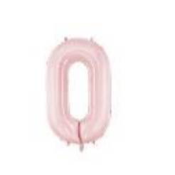 Foil Balloon Number ''0'', 86cm, light pink (1 pkt / 1 pc.)