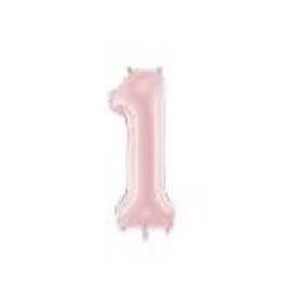 Foil Balloon Number ''1'', 86cm, light pink (1 pkt / 1 pc.)