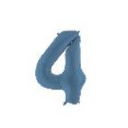 Foil Balloon Number ''4'', 86cm, navy blue (1 pkt / 1 pc.)