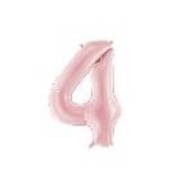 Foil Balloon Number ''4'', 86cm, light pink (1 pkt / 1 pc.)