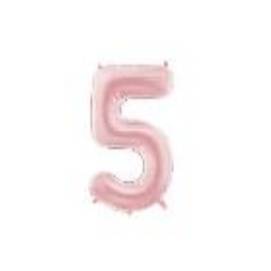 Foil Balloon Number ''5'', 86cm, light pink (1 pkt / 1 pc.)