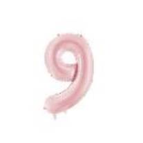 Foil Balloon Number ''9'', 86cm, light pink (1 pkt / 1 pc.)