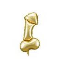 Foil Balloon Penis, 55.5x112 cm, gold (1 pkt / 1 pc.)