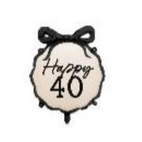 Foil Balloon Pill Happy ''40'', 47.5x45 cm, mix (1 pkt / 1 pc.)