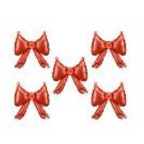 Foil balloons for garlands Bows, 25.5 x 25 cm, red (1 pkt / 5 pc.)