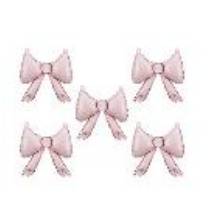 Foil balloons for garlands Bows, 25.5 x 25 cm, powder pink (1 pkt / 5 pc.)