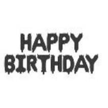 Foil Balloon Happy Birthday, 340x35cm, black (1 pkt / 1 pc.)