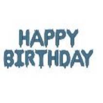 Foil Balloon Happy Birthday, 340x35cm, navy blue (1 pkt / 1 pc.)