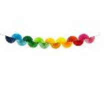 Paper garland Rainbow Fans, 2.5m, mix (1 pkt / 1 pc.)
