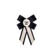 Rosette for 40th birthday, cream-black, 11x17 cm (1 pkt / 1 pc.)