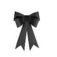DIY decorative bow, black, 55x71 cm (1 pkt / 1 pc.)