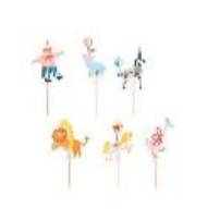 Circus Cupcake Toppers, 9-11.5 cm, mix (1 pkt / 6 pc.)