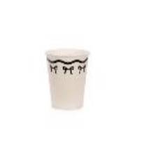 Paper cups with bows, cream-black, 220 ml (1 pkt / 6 pc.)