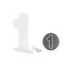 Neon LED - Digit '1', white, 50cm (1 pkt / 1 pc.)
