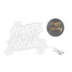 Neon LED - Happy Birthday, white (1 pkt / 1 pc.)