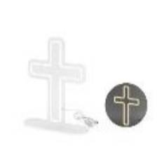 LED Neon Cross, white, 41x30 cm (1 pkt / 1 pc.)