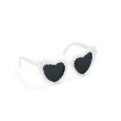 Heart-shaped Glasses with Pearls, white (1 pkt / 1 pc.)