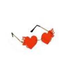 Heart-shaped Flame Glasses, red (1 pkt / 1 pc.)