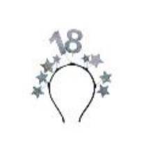 Headband with Stars 18, Silver (1 pkt / 1 pc.)