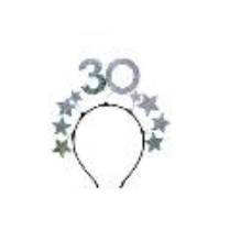 Headband with Stars 30, Silver (1 pkt / 1 pc.)