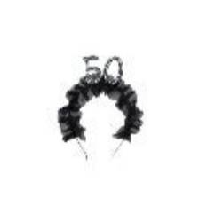 Headband ''50'' with ruffles and pearls (1 pkt / 1 pc.)