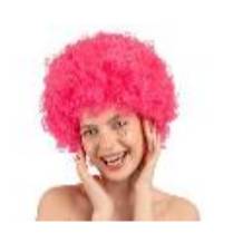 Afro wig, light pink (1 pkt / 1 pc.)