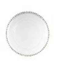 Charger plate with pearls, transparent, diameter approx. 32 cm (1 pkt / 1 pc.)