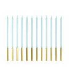 Plain birthday candles, light blue, 14 cm (1 pkt / 12 pc.)