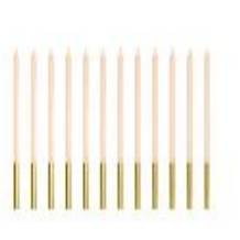 Plain birthday candles, beige, 14 cm (1 pkt / 12 pc.)