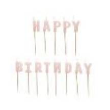 Birthday candles Happy Birthday, 2.5 cm, pink (1 pkt / 13 pc.)