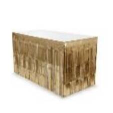 Fringe table skirt, luxury gold, 300x80cm (1 pkt / 1 pc.)