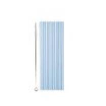 Plastic straws, 23 cm, light blue (1 pkt / 12 pc.)