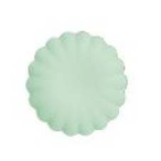 Plastic plates Frill, 22 x 22 cm, sage (1 pkt / 4 pc.)