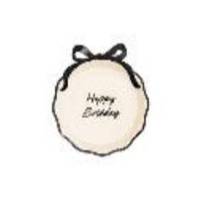 Paper plates Happy Birthday with bow, mix, 24 cm (1 pkt / 6 pc.)